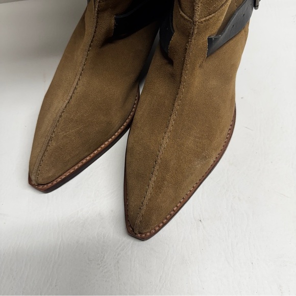 Free people Brown boots back lace sway low boots military taupe size 9.5 - Picture 4 of 16